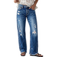 Damen-Jeans im Used-Look mit geradem Bein