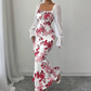 Elegantes geblümtes ausgestelltes Kleid für Damen