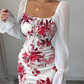 Elegantes geblümtes ausgestelltes Kleid für Damen