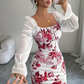 Elegantes geblümtes ausgestelltes Kleid für Damen