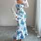 Elegantes geblümtes ausgestelltes Kleid für Damen