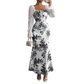 Elegantes geblümtes ausgestelltes Kleid für Damen