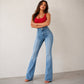 Damen Schlagjeans mit hohem Bund