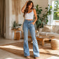 Damen Schlagjeans mit hohem Bund