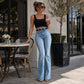 Damen Schlagjeans mit hohem Bund