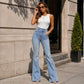 Damen Schlagjeans mit hohem Bund