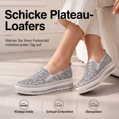 Glitzernde Plateauslipper für Damen