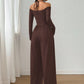 Eleganter Neckholder-Jumpsuit mit tiefem V-Ausschnitt für Damen