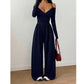 Eleganter Neckholder-Jumpsuit mit tiefem V-Ausschnitt für Damen