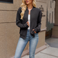 Lässige Damen-Strick-Baseballjacke