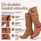 Lässige Kniestiefel für Damen mit seitlichem Reißverschluss