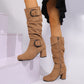 Lässige Kniestiefel für Damen mit seitlichem Reißverschluss