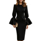 👗 50 % RABATT | Elegante Silhouette & raffinierte Ärmel – Damen Midi-Bleistiftkleid