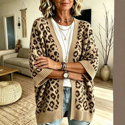 🎪 Neuheiten-Launch + 50% = doppelte Überraschung! Elegante Damen-Strickjacke mit Leopardenmuster
