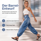 Dehnbare High-Waist-Barrel-Jeans für Damen