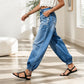 Dehnbare High-Waist-Barrel-Jeans für Damen