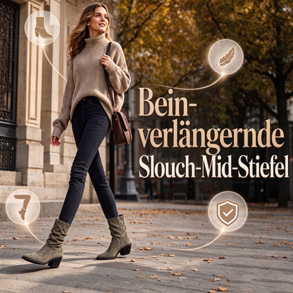 Damen-Stiefel mit spitzer Zehenpartie und Blockabsatz