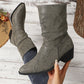 Damen-Stiefel mit spitzer Zehenpartie und Blockabsatz