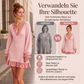 Damen Strickkleid mit V-Ausschnitt und Laternenärmeln