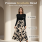 Damen Maxikleid im A-Linien-Schnitt mit Blumenmuster und langen Ärmeln