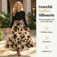 Damen Maxikleid im A-Linien-Schnitt mit Blumenmuster und langen Ärmeln