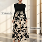 Damen Maxikleid im A-Linien-Schnitt mit Blumenmuster und langen Ärmeln