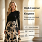 Damen Maxikleid im A-Linien-Schnitt mit Blumenmuster und langen Ärmeln