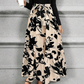 Damen Maxikleid im A-Linien-Schnitt mit Blumenmuster und langen Ärmeln