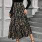 Damen Maxikleid im A-Linien-Schnitt mit Blumenmuster und langen Ärmeln