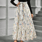 Damen Maxikleid im A-Linien-Schnitt mit Blumenmuster und langen Ärmeln
