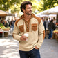 Legere Kapuzen-Sweatshirt aus Waffelstrick für Herren