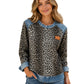 Legere Damen-Sweatshirt mit Rundhalsausschnitt und Leopardenmuster