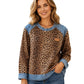 Legere Damen-Sweatshirt mit Rundhalsausschnitt und Leopardenmuster