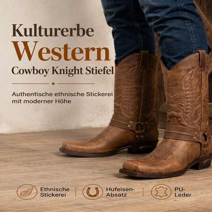 Westliche Cowboystiefel mit quadratischer Kappe für Herren
