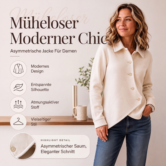 📢📢50%Rabatt!!!🎉✨Damen-Jacke mit unregelmäßigem schrägem Knopfverschluss