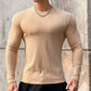 ⌛ Fast ausverkauft – Jetzt sichern💥 Einfarbiges Langarm-Basic-Pullover für Herren