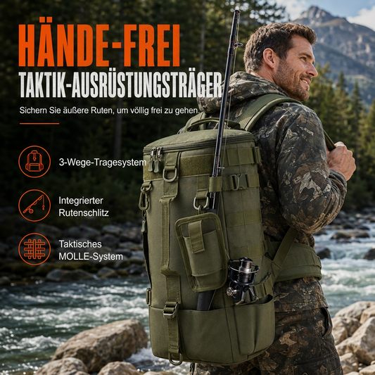 🔥 50% Rabatt 🎣 Herren-Angelrucksack – große Kapazität, mit Rutenhalterung & Tackle-Fach