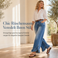 Komfortable, dehnbare Jeans mit weitem Bein für Damen, plissierter Taille und gerafftem Saum