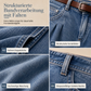 Komfortable, dehnbare Jeans mit weitem Bein für Damen, plissierter Taille und gerafftem Saum