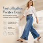 Komfortable, dehnbare Jeans mit weitem Bein für Damen, plissierter Taille und gerafftem Saum