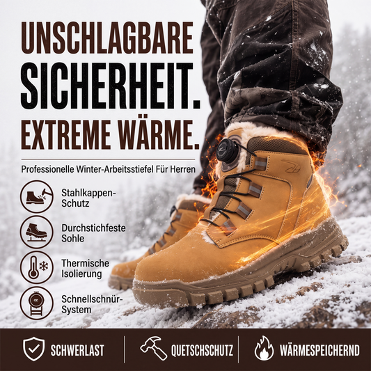 🔥 50% Rabatt – Nur heute💥 Warme Sicherheitsschuhe für Herren mit Stahlkappe, stoßfest für den Winter
