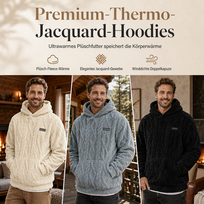 📢🎉50%Rabatt!!!🛍️✨Herren Winter Kapuzenpullover mit Fleecefutter, Jacquard-Muster, langärmeliges Sweatshirt für Freizeit und Outdoor-Aktivitäten