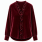 📢📢50% Rabatt!!! 🎉✨ Elegante Samtbluse mit langen Ärmeln für Damen