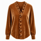 📢📢50% Rabatt!!! 🎉✨ Elegante Samtbluse mit langen Ärmeln für Damen