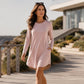 Langarm-T-Shirt-Kleid für Damen mit Taschen