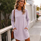 Langarm-T-Shirt-Kleid für Damen mit Taschen