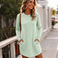 Langarm-T-Shirt-Kleid für Damen mit Taschen