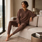 Geripptes Hoodie- und Hosen-Set für Damen