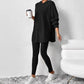 Geripptes Hoodie- und Hosen-Set für Damen