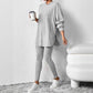 Geripptes Hoodie- und Hosen-Set für Damen